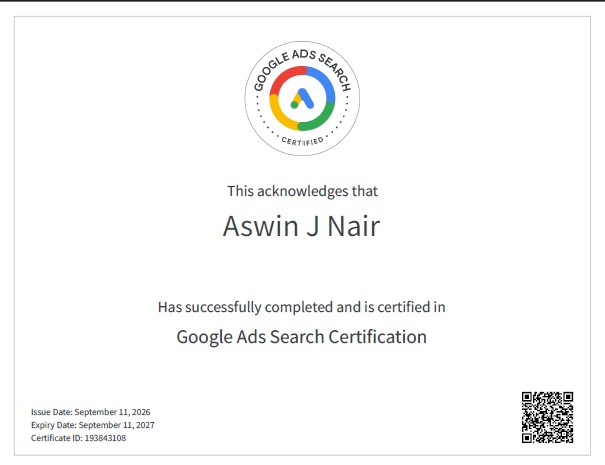 Google ads search Certification
